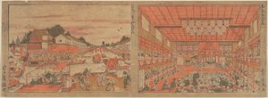 Refresco em Nakazu / Teatro kabuki de Utagawa Toyoharu