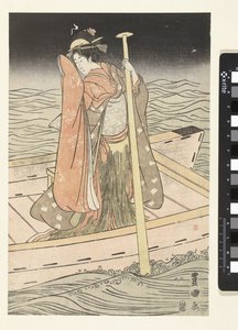 Jovem mulher no barco de Utagawa Toyokuni (I)
