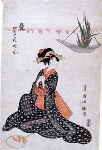 As flores das quatro estações são frescas como meninas de Utagawa Toyokuni