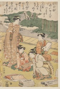 Mulheres fazendo roupas de Utagawa Toyokuni