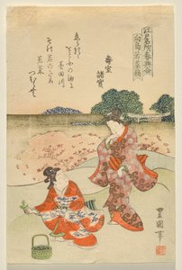 Herb Gathering em Muk?jima, da série Famous Edo Sites at Springtime