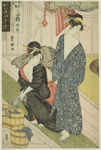 Uma casa de banho pública de Utagawa Toyokuni I