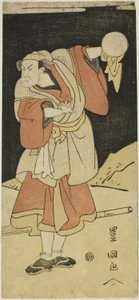 Ator numa cena de um drama de Utagawa Toyokuni I