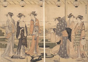 The Four Seasons in Southern Edo: A Summer Scene Minami shiki, Natsu [não] kei, final da década de 1780.