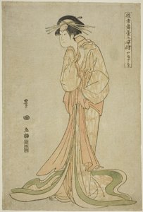 Yamatoya: Iwai Hanshiroi V como Okaru, da série de TV de Utagawa Toyokuni I
