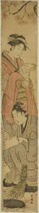 Casal jovem como Kanzan e Jittoku de Utagawa Toyokuni I