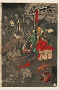 Desfile noturno de cem demónios no Palácio Sōma de Utagawa Yoshiku