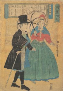 Um casal holandês, 1863 Bunkyu 3. de Utagawa Yoshitora