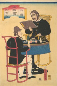 Jantares Ingleses, 1º mês, 1861. de Utagawa Yoshitora