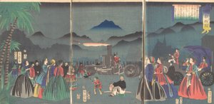 F turbulenta França, 2º portão, 1865. de Utagawa Yoshitora