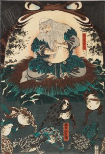 Nikushi, o Espírito da Rã Conjugou uma Batalha Mágica de Rãs em Tateyama, na província de Etchū