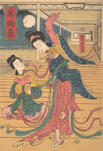 Duas mulheres chinesas, 12º mês, 1860. de Utagawa Yoshitora