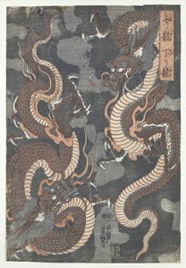 Dois dragões de Utagawa Yoshitsuya