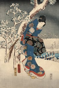 Ukiyo-e Impressão do conto de Genji por Kunisada e Hiroshige de Utagawa and Hiroshige  Kunisada