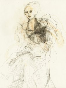 Esboço de moda elegante de Ute Rathmann
