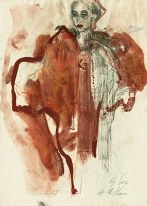 Retrato Elegante em Vermelho de Ute Rathmann