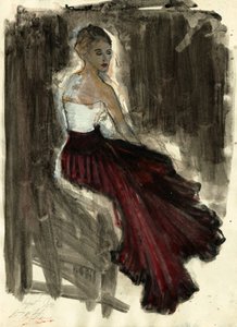 Saia Vermelha para Mulher Elegante de Ute Rathmann