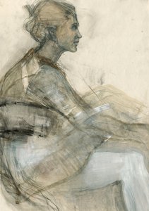 Esboço de uma mulher pensativa de Ute Rathmann