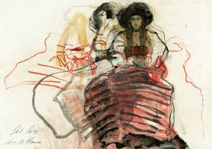 Mulher pensativa com chapéu de Ute Rathmann