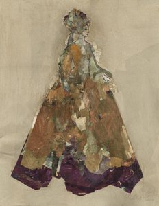 Senhora majestosa com vestido em colagem de Ute Rathmann