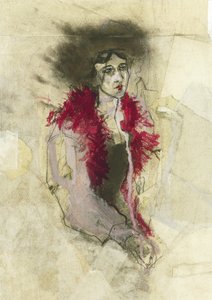 Figura estilizada com traços expressivos de Ute Rathmann