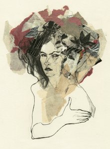 Colagem «Mulher Pensativa»