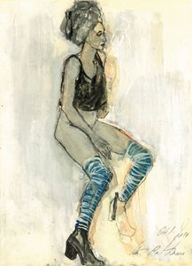 Mulher de meias azuis de Ute Rathmann