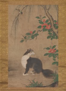 Gato almiscarado, segunda metade do século XVI. de Uto Gyoshi