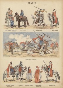 Spahis, soldados coloniais do exército francês (cor litho)