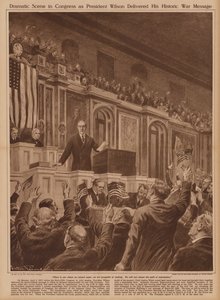 O Presidente dos EUA, Woodrow Wilson, pede ao Congresso que declare guerra à Alemanha de V. Perard