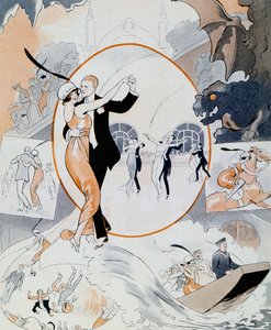Cena de dança, da revista La Vie Parisienne, França de Vald