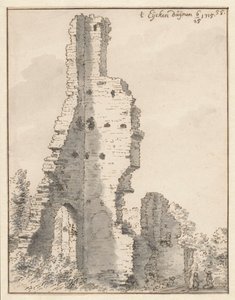 A ruína da Igreja de Eik en Duinen perto de Haia de Valentijn Klotz (attributed to)