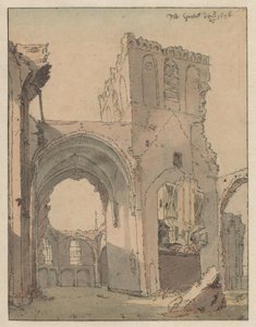 A Ruína do Grote Kerk em Grave de Valentijn Klotz (attributed to)