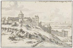 Vista do Valkhof e Belvedere em Nijmegen de Valentijn Klotz (possibly)