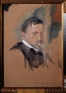 Auto-retrato. Trabalho de Valentin Alexandrovich Serov (1865-1911), aguarela e guache sobre papel de Valentin Aleksandrovich Serov