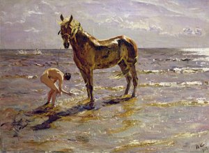 Banhando um cavalo, 1905