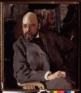 Retrato do artista Ilya (Ilia) Ostroukhov (1858-1939). Pintura de Valentin Alexandrovich Serov (1865-1911), óleo sobre tela de Valentin Aleksandrovich Serov