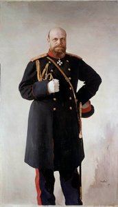 Retrato no pé de Alexandre III (1845-1895), Imperador da Rússia Pintura de Valentin Serov (1865-1911) 1895 São Petersburgo. Chateau De Peterhof - Retrato completo de Alexandre III (1845-1895), Imperador da Rússia. Pintura de Valentin Serov (1865-1911) de Valentin Aleksandrovich Serov