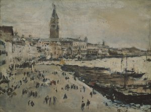 O cais Schiavoni em Veneza de Valentin Aleksandrovich Serov