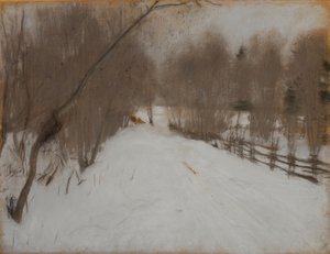 Estrada de inverno para Domotkanovo, 1904 de Valentin Aleksandrovich Serov