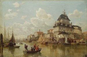 A casa na árvore no porto de Hamburgo. 1850