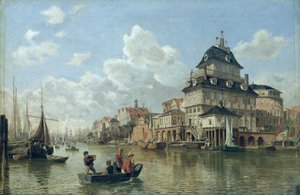 A casa de barco no porto de Hamburgo, 1850