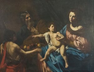 Sagrada família com o jovem São João Baptista de Valentin de Boulogne