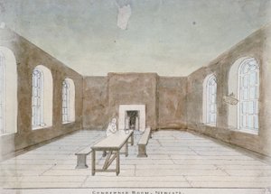 Interior do quarto condenado na prisão de Newgate, Old Bailey, cidade de Londres, 1810 de Valentine Davis