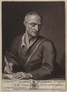 Joseph Carreras, poeta e capelão de Catherine de Bragança (mezzotint) de Valentine Green