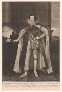 Portret de Charles Blount Sir Charles Blount Baron Mountjoy, Cavaleiro do Parter, Lord Deputy of Ireland (título no objeto)