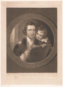 Retrato do artista Benjamin West com seu filho Raphael de Valentine Green