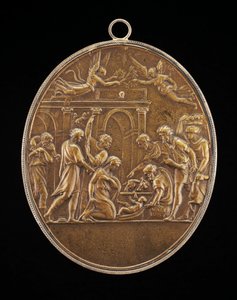 A Adoração dos Pastores, década de 1530. de Valerio Belli