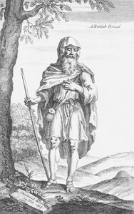 Um druida britânico de Stonehenge por William Stukeley, 1723 de Van Der Gucht
