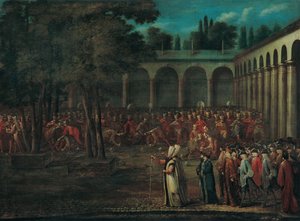 Delegação Embaixadora que Passa pelo Segundo Pátio do Palácio Topkapı, década de 1720